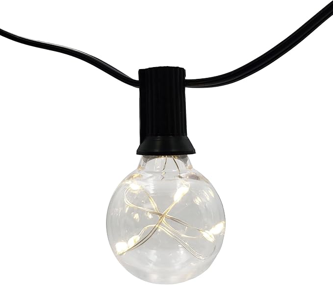 LumaBase Electric Globe String Lights with Soft White Fairy Lights