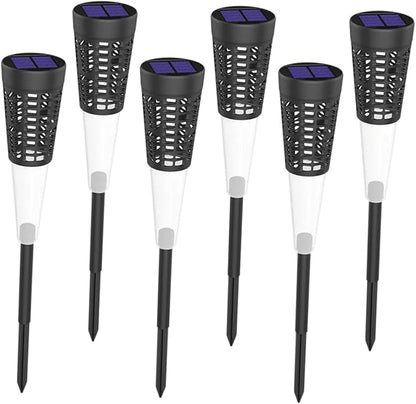 6pcs Solar Powered Garden Stake Lights with Warm and Colorful Projection, Outdoor Landscape Pathway Lamps for Lawn, Patio, and Courtyard Decoration