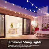 SUNTHIN White String Lights, 48ft White Outdoor Lights with 16 1W Shatterproof LED Bulbs for Patio, Garden | Lumora