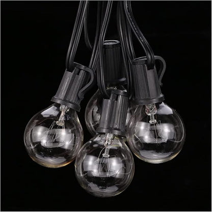 Outdoor String Lights Mains Powered Festoon Lighting 25FT G40 IP44 for Indoor & Outdoor Backyard Patio Cafe Garden Party Decoration Warm White Tomshine