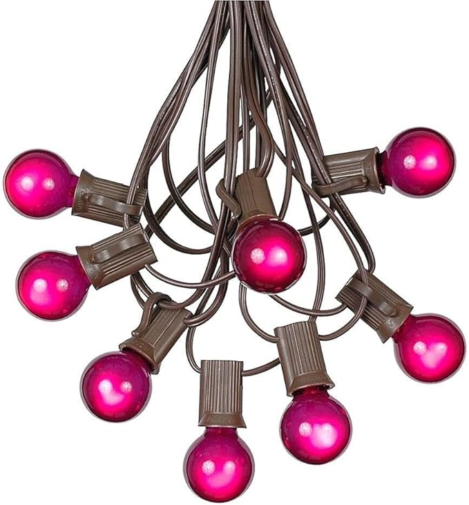 G30 Patio String Lights with 25 Globe Bulbs - Garden Hanging String Lights - Vintage Backyard Patio Lights - Outdoor String Lights - Market Cafe Bistro String Lights – Brown Wire -25 Feet