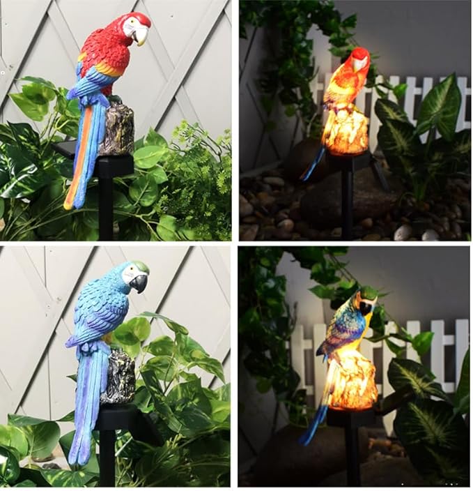 Solar Parrot Garden Lights, Outdoor Decor Figurine Stakes for Patio Waterproof Garden Light Decoration for Walkway | Lumora