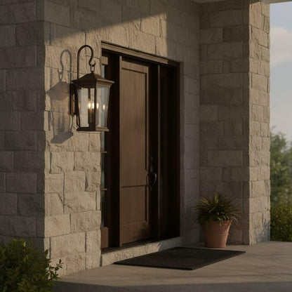 Hinkley Bromley Collection Three Light 4W LED Extra Large Wall Mount Lantern, Oil Rubbed Bronze
