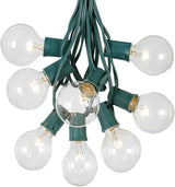 G50 Patio String Lights with 125 Clear Globe Bulbs – Outdoor String Lights – Market Bistro Café Hanging String | Lumora