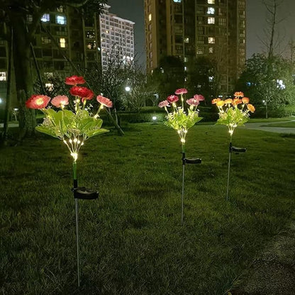 Outdoor Solar Lights Garden Lights Snow Lotus Flowers Solar Powered Waterproof Outdoor Lights for Garden Patio Yard Pathway Decoration,2 Pack