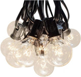 25ft G40 String Lights - 25 E12 Sockets - 20AWG Wire - 5W G40 Incandescent Bulbs - Patio Café Lights - 30 Lumens | Lumora