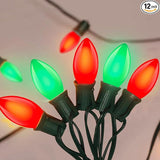 25Ft C9 LED Christmas Lights Outdoor, C9 Red and Green Christmas String Lights with 26 LED Shatterproof Bulb | Lumora
