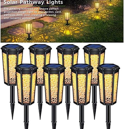 cjc Solar Pathway Lights, Auto On/Off Waterproof Outdoor Solar Garden Lawn Lights 2 Working Modes Decorative LED Landscape Lights for Path, Patio, Yard, Lawn, Walkway, Driveway, Pool, Set of 8
