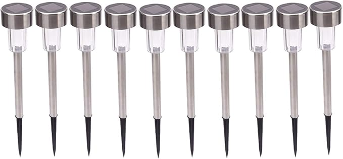 10pcs Solar Pathway Lights 5W Garden Lights High Brightness Solar Power LED Lawn Lamps with Waterproof Stainless | Lumora