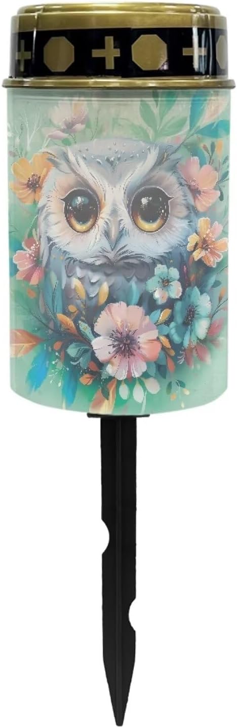 Owl Solar Stake Lights Yard Lawn Solar Powered Lights Cemetery Decorations Driveway Markers Patio Accessories Ornament Sympathy Remembrance Memorial Gift