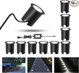 RNEHON 10 Pack Recessed LED Deck Light Kit,12V Low Voltage In Ground Outdoor LED Landscape Lighting IP67 | Lumora