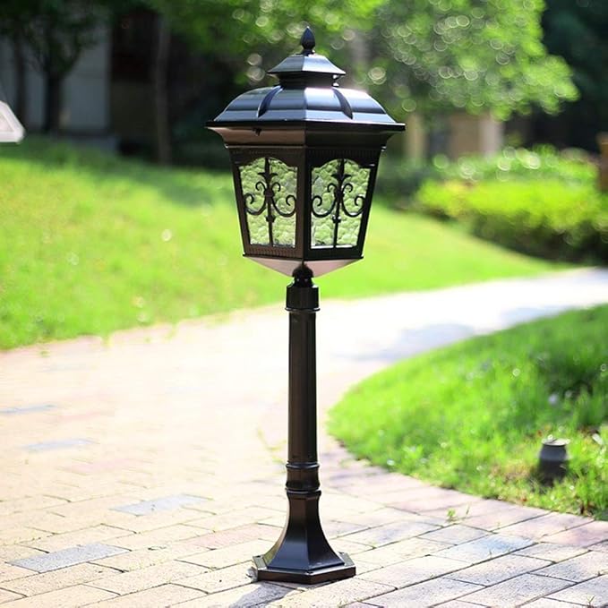 Lights Outdoor Anti-Rust Mini Street Light Garden Lamp European Victorian Aluminum Glass Outdoor Lawn Lamp Home | Lumora