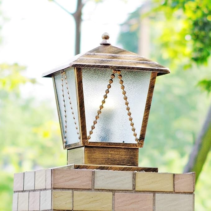 Lights Outdoor IP42 Waterproof Patio Post Light Bronze Iron Metal Landscape Column Light Vintage Traditional | Lumora