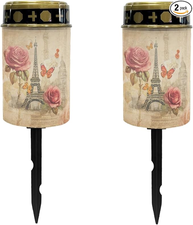 Paris Tower Solar Garden Lights Walkway Solar Lights Landscape Solar Lantern Outdoor Waterproof Solar Pathway Lights Solar Walkway Lights Outdoor Table Lamp