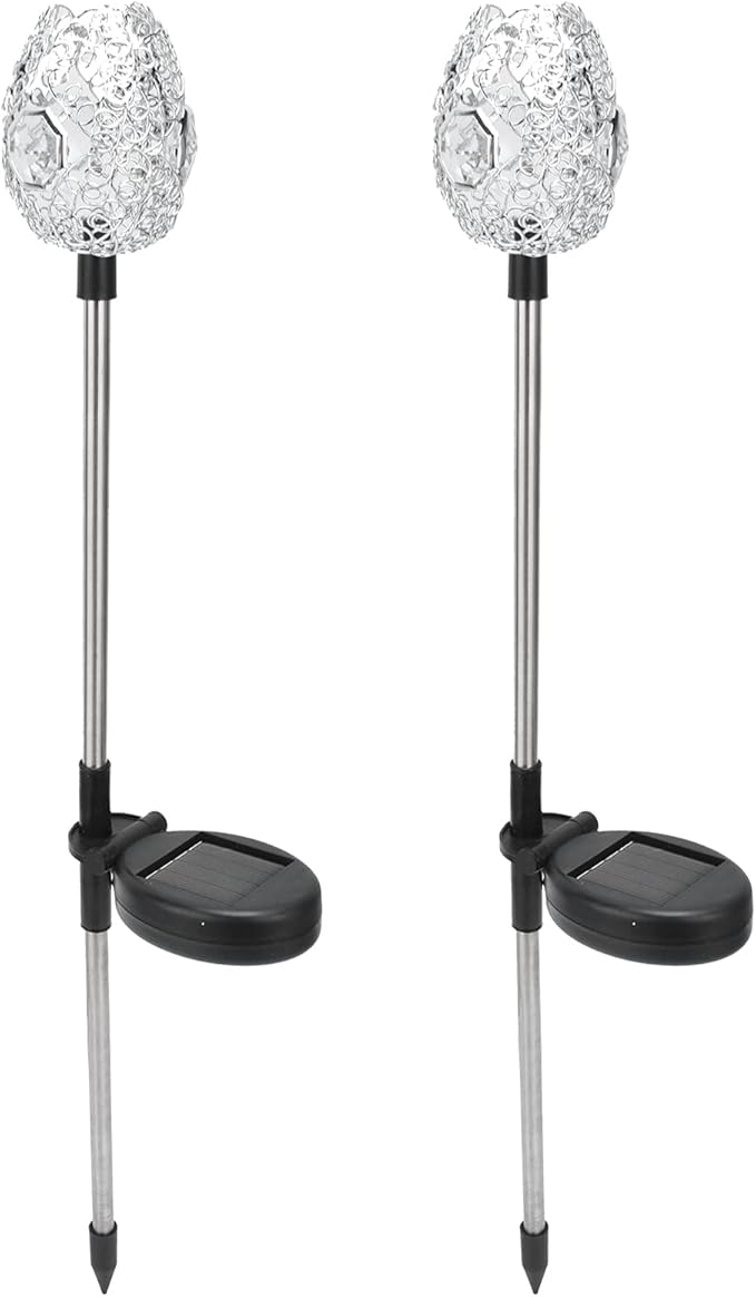 Solar, Outdoor Solar Lights for Yard, Waterproof Stake Lawn Lamp, Warm Light, 2PCS - Energy Saving, Easy Installation, Ideal for Garden Paths and Patios