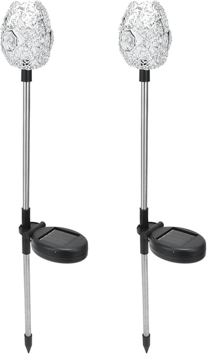 Solar, Outdoor Solar Lights for Yard, Waterproof Stake Lawn Lamp, Warm Light, 2PCS - Energy Saving, Easy Installation, Ideal for Garden Paths and Patios