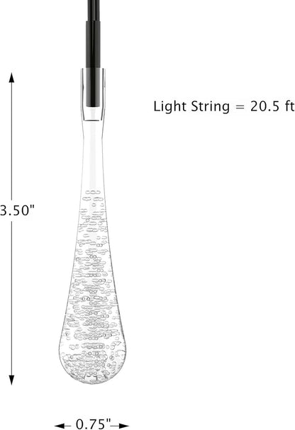 Pure Garden Outdoor String Lights 2-Pack - 20.5FT Solar Lights with 30 LED Bulbs and 8 Light Modes for Patio, Backyard, and Events (Cool White)