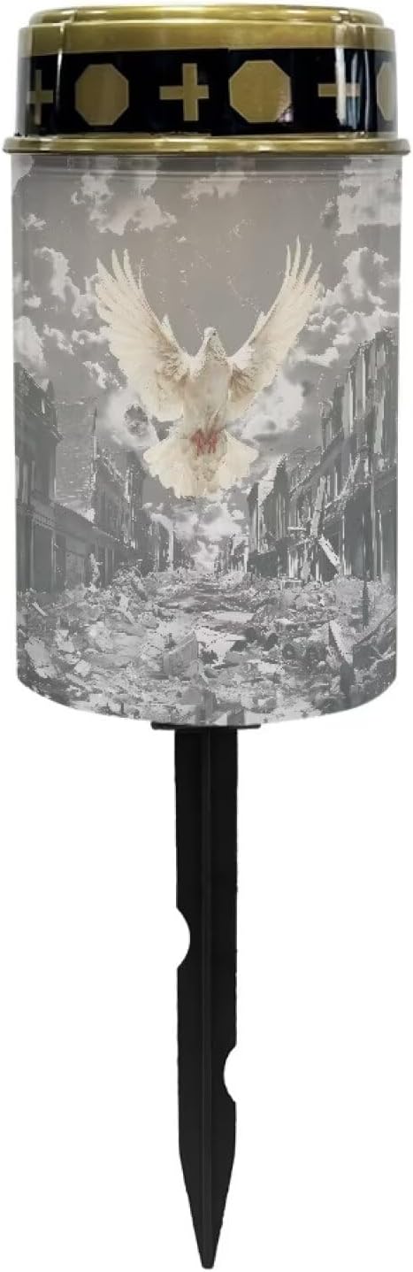 White Bird Garden Solar Light, Grave Solar Lights for Cemetery, Waterproof, Solar Powered, Easy to Install, Decorate Lawn, Patio, Fence, Backyard