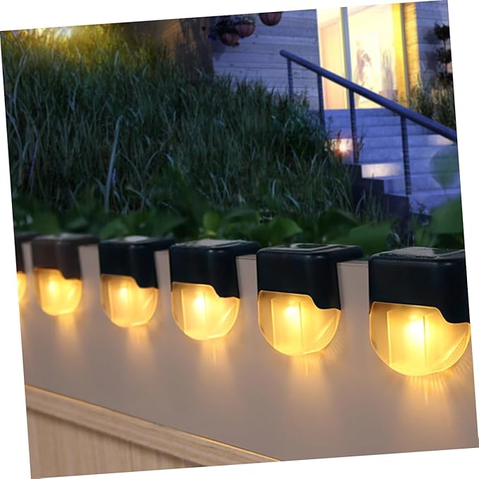 Solar Powered Stair Lamp Warm LED Outdoor Handrail Fence Light Easy Install Weather Resistant