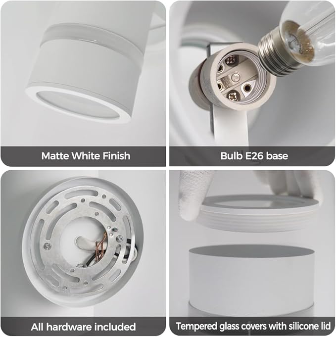 Cerdeco Modern Porch Light Outdoor Wall Lighting Cylinder Wall Sconce White Finished | Lumora