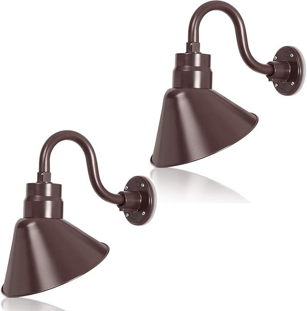 10in. Architectural Bronze Angle Shade Gooseneck Sign Light Fixture With 10in. Long Extension Arm - Wall Sconce | Lumora