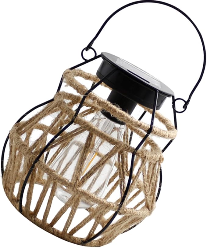 Vintage Solar Lantern Edison Bulb Garden Outdoor Decorative Light Solar Powered Hanging Light for Courtyard Decorative Outdoor Lawn Decorations Lawn