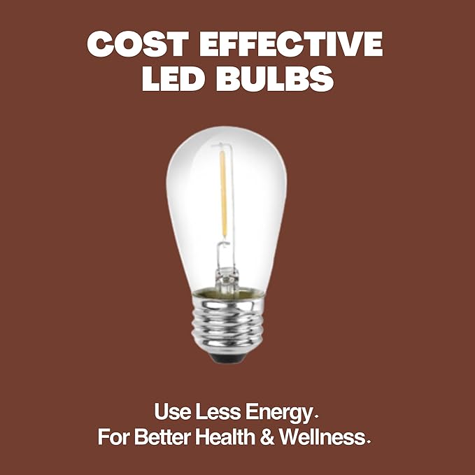 Norb NorbSOLAR S14 LED Solar Replacement Bulbs 1W DC – Outdoor String Light Bulbs with Warm Candlelight Glow, E26 | Lumora