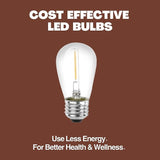 Norb NorbSOLAR S14 LED Solar Replacement Bulbs 1W DC – Outdoor String Light Bulbs with Warm Candlelight Glow, E26 | Lumora