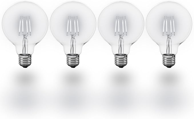 Novelty Lights 4 Pack G95 Edison Style LED Globe Light Bulb, 4 Watt (40 Watt Equivalent) - Decorative Outdoor Light | Lumora