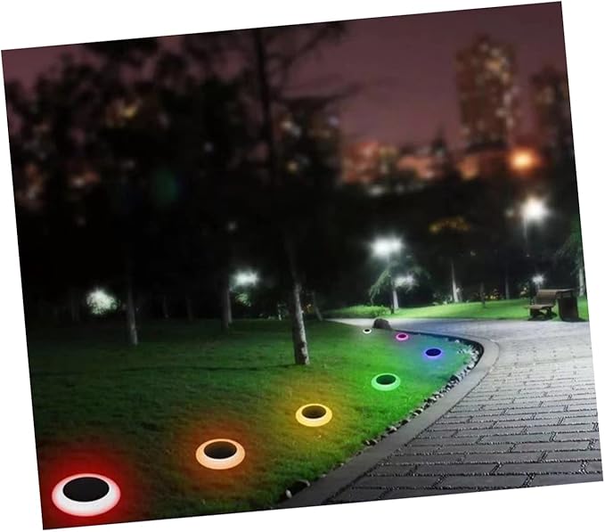 ARTIBETTER 4Pcs RGB Colorful Solar Ground Plug Lights Outdoor Solar Pathway Lamps for Garden Lawn Driveway Easy | Lumora