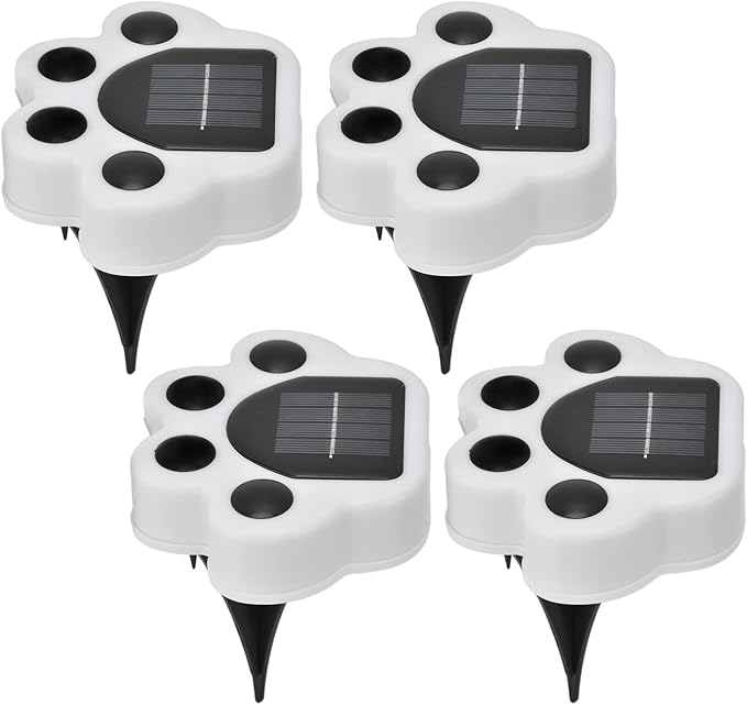 LED Solar Light Shape Buried Lamp 4PCS, Outdoor Garden Lawn Decorative Lighting, Solar Powered - Easy Installation, Weather, Ideal for Courtyard Pathway (White Light)