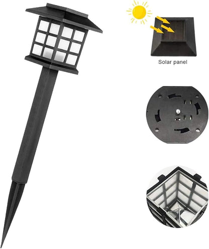 Outdoor Solar Powered LED Garden Lights Landscape Lighting Waterproof Stake Path Lights for Patio Yard Backyard Lawn Terrace Pathway Sidewalk Pathway Walkway Driveway Decorations 8 PCS Warm White