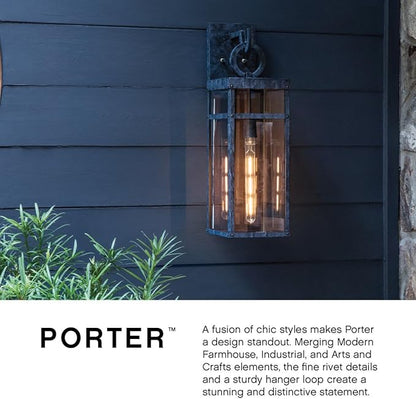Hinkley Porter Collection Extra Small Wall Mount Lantern, 120V – Add Security to Porches, Patios & Exterior Spaces with Ultra-Durable Outdoor Lighting, Oil Rubbed Bronze