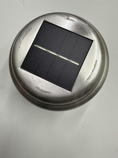 DERAYSION Replacement Solar Path Light Cap for Solar Pathway Lights, Clear Ribbed Glass with Brushed Metal Lid and Solar Panel, 1 Pack