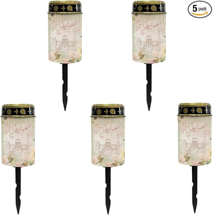Castle Outdoor Solar Lights Garden Lights Fairy Lights Waterproof Solar Stake Lights Landscape Lighting for Yard Patio Path Warm White Flameless Lantern,Wall Light Auto On/Off