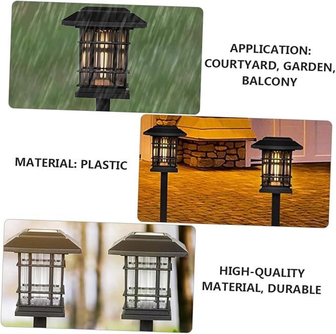 TOYANDONA 4Pcs Solar Pathway Lights Waterproof Outdoor Garden Lights Adjustable LED Ground Stakes for Patio and Walkway Decor
