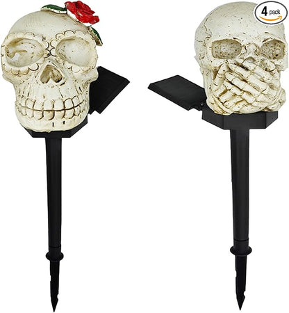 Skeleton LED Solar Light - Spooky Halloween Decoration for Garden, Yard Path, Yard Waterproof Outdoor Solar Light Party Decoration 2 Pack (1111)