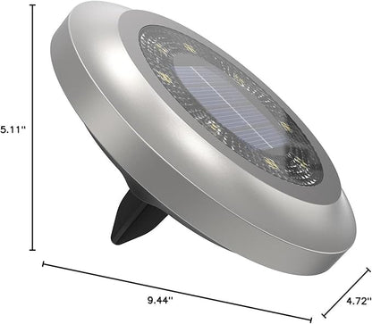Solar Lights Outdoor， 2024 New Upgrade Disk Light， Solar in-ground Lights for Landscape Walkway Lawn Steps Decks, LED Lamps, Waterproof