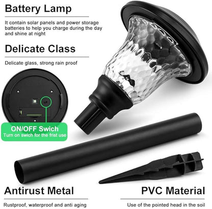 BEAU JARDIN 8 Pack Solar Pathway Lights Black 8 Pack Solar Pathway Lights Brown