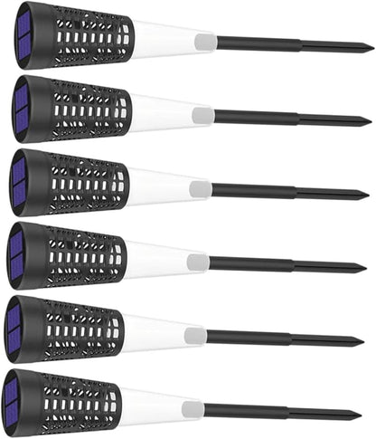 6pcs Solar Stake Lights Outdoor Garden Pathway Solar Lawn Lights Warm and Colorful Projection with Hollow Cone Design for Patio Yard Decor