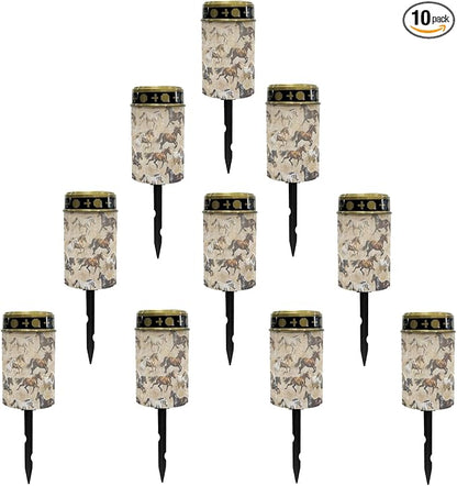Desert Horse Solar Powered LED Outdoor Garden Decor Lights for Yard Patio Solar Pathway Lights Landscape Lighting for Driveway Walkway Lights Outdoor Table Lamp,Warm White Lights