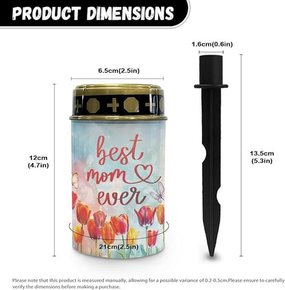 Best Mom Even Cemetery Lights - Solar Outdoor Garden Lights, Waterproof Pathway Lanterns for Walkway & Landscape