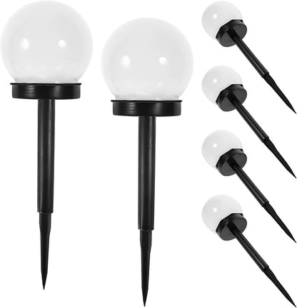 6pcs Solar Lawn Lights Waterproof Ground Plug Path Lights Warm White Outdoor Garden Solar Lamps for Courtyard Landscape Lighting