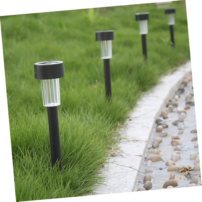 NUOBESTY 10Pcs Solar Powered Landscape Lights LED Garden Lamp for Pathway and Driveway Outdoor Lighting for Patio and Events White Light