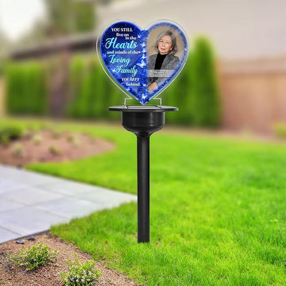 Personalized Memorial Solar Lights - Outdoor Light Garden Decor - Grave Decorations for Cemetery Memorial Sympathy Gift for Loss of Loved One