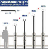 10FT String Light Pole for Outdoor, Heavy Duty Metal Lighting Stand Pole for Deck Fence Railing Backyard Patio | Lumora
