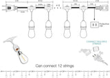 Banord White Outdoor String Lights, Commercial Grade Patio Lights with 30 1W S14 Dimmable Shatterproof LED Bulbs | Lumora