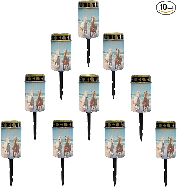 Running Horse Horse Yard Stake Lights,Horse Garden Stake Lights Solar Powered Lantern Landscape Lighting,Hose Decor LED Lantern,Garden Horse Decoration-Warm White