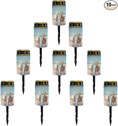 Running Horse Horse Yard Stake Lights,Horse Garden Stake Lights Solar Powered Lantern Landscape Lighting,Hose Decor LED Lantern,Garden Horse Decoration-Warm White