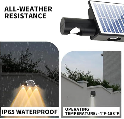 Solar Fence Lights Outdoor 8-Pack, 3000/4000/6000K & 8 RGB Colors, IP65 Waterproof LED Fence Lights Solar Powered, 100 Lumens Outdoor Light for Yard, Patio, Deck, Wall, Stair, Step, Railing (2PK-WR)
